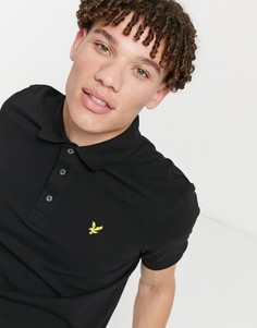 Черное узкое эластичное поло Lyle & Scott-Черный цвет