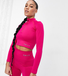 Розовый кроп-топ с длинными рукавами Tala Aster - эксклюзивно для ASOS-Розовый цвет