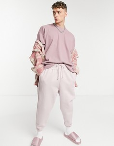 Oversized-футболка из плотного вафельного трикотажа выбеленного фиолетового цвета ASOS DESIGN-Фиолетовый цвет