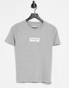 Серая футболка с маленьким логотипом Wrangler-Серый