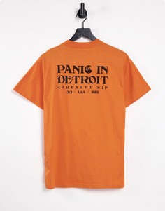 Оранжевая футболка с принтом "Panic" на спине Carhartt WIP-Оранжевый цвет