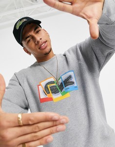 Серый свитшот Lacoste x Polaroid