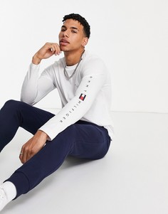 Белый лонгслив с логотипом-флагом Tommy Hilfiger Essential