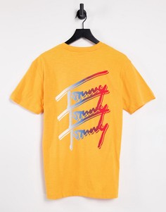 Оранжевая футболка с логотипами на спине Tommy Jeans-Оранжевый цвет
