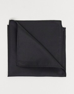 Атласный черный платок для нагрудного кармана ASOS DESIGN-Черный цвет