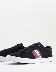 Черные кроссовки с полосками по бокам Tommy Hilfiger Essential-Черный цвет