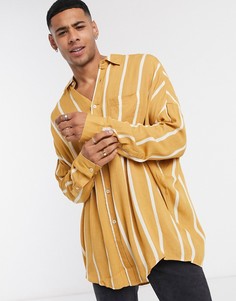 Бежевая oversized-рубашка в полоску в стиле 90-х ASOS DESIGN-Бежевый