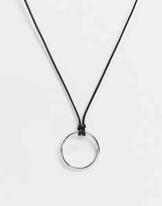 Ожерелье с кольцом Weekday Sophie-Черный цвет