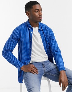 Облегающая рубашка в клетку Tommy Hilfiger-Голубой