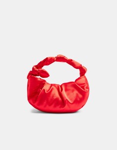 Красная атласная сумка с узлом Topshop-Красный