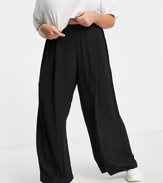 Черные широкие брюки New Look Curve-Черный цвет