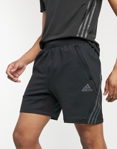 Черные шорты с 3 полосками adidas Training-Синий