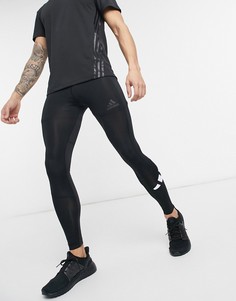 Черные тайтсы с логотипом в виде 3 полосок adidas Training-Черный цвет