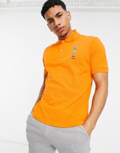 Оранжевая футболка поло Lacoste x Polaroid-Оранжевый цвет