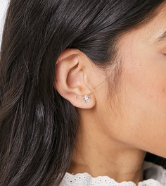 Серьги с цветочным дизайном из стерлингового серебра ASOS DESIGN-Серебристый