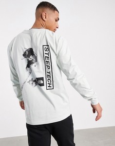 Зеленый легкий лонгслив с принтом "Steep Tech" The North Face-Зеленый цвет