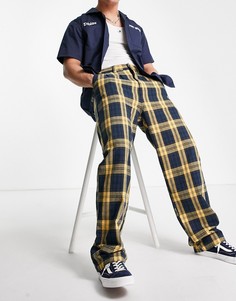 Брюки в темно-синюю/желтую клетку Dickies New Iberia-Голубой