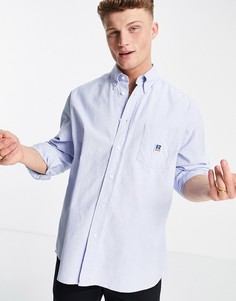 Голубая рубашка с логотипом Boss x Russell Athletic Nambeth-Голубой