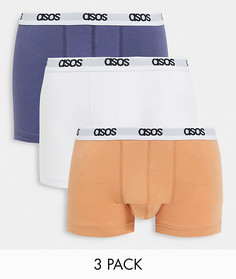 Комплект из 3 боксеров-брифов в пастельных тонах ASOS Design-Многоцветный