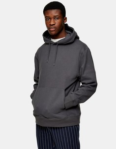 Худи классического кроя серого цвета Topman-Серый