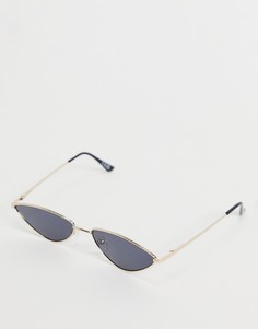 Золотистые солнцезащитные очки в металлической оправе «кошачий глаз» ASOS DESIGN-Золотистый