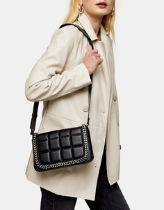 Черная сумка через плечо с цепочкой Topshop-Черный цвет