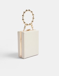 Коричневая квадратная сумка с ручкой с бусинами Topshop-Коричневый цвет
