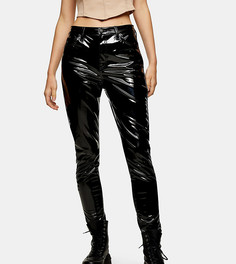 Черные виниловые джинсы Topshop Tall Jamie-Черный