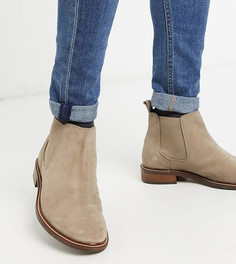 Серо-коричневые замшевые ботинки челси Dune wide fit-Neutral