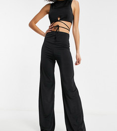 Элегантные широкие брюки черного цвета от комплекта ASOS DESIGN Tall-Черный цвет