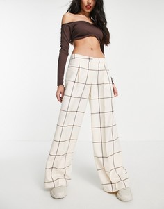 Брюки в клетку с заниженной талией ASOS DESIGN-Многоцветный