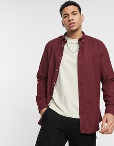 Бордовая фланелевая рубашка классического кроя River Island-Серый