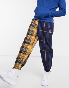 Суженные книзу брюки в клетку в стиле пэчворк ASOS Daysocial-Многоцветный