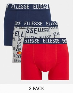 Набор из 3 предметов мужского нижнего белья в разных меланжевых цветах с крупным принтом еllesse-Многоцветный Ellesse