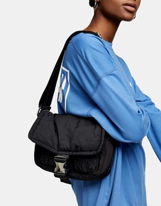 Черная нейлоновая сумка на плечо с регулируемым ремешком Topshop-Черный цвет
