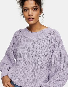 Сиреневый укороченный джемпер из синели Topshop