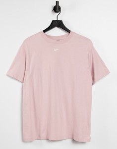 Светло-розовая футболка бойфренда с маленьким логотипом-галочкой Nike-Розовый цвет