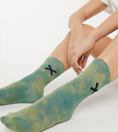 Зеленые носки унисекс с принтом тай-дай COLLUSION-Многоцветный