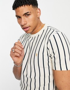 Футболка кремового цвета в вертикальную полоску Farah Beatty-Белый