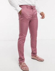 Розовые зауженные брюки Topman-Розовый цвет