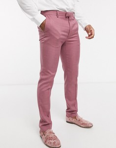 Розовые зауженные брюки Topman-Розовый цвет