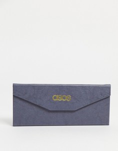 Серый складной футляр для солнцезащитных очков из искусственной кожи ASOS DESIGN-Черный цвет