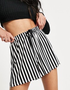 Шорты в монохромную полоску со шнурком ASOS DESIGN-Многоцветный