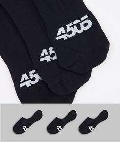 Набор из 3 пар невидимых носков с антибактериальным покрытием ASOS 4505-Черный цвет