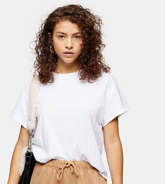 Белая свободная футболка Topshop Petite-Белый