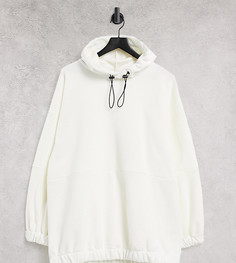 Флисовый oversized-худи цвета экрю Topshop Tall-Белый