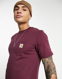 Бордовая футболка с карманом Carhartt WIP-Красный