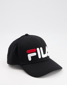 Черная бейсболка с крупным логотипом Fila Illa-Черный цвет