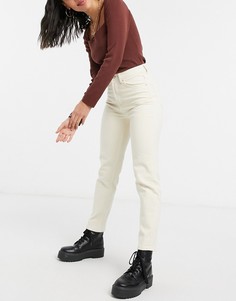 Светло-бежевые узкие эластичные джинсы в винтажном стиле из органического хлопка Stradivarius-Белый