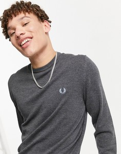 Джемпер угольного цвета с круглым вырезом Fred Perry Classics-Серый